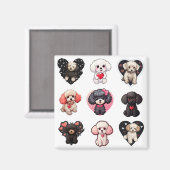 Valentine Poodle Dog | Hundeliebhaber | Magnet (Vorderseite/Rückseite)