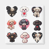 Valentine Poodle Dog | Hundeliebhaber | Magnet (Vorne)