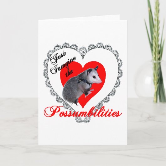 Valentine Possum Feiertagskarte (Vorderseite)