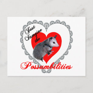 Valentine Possum Feiertagspostkarte