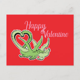 Valentine Postcard Dragons Liebe Schwanz Postkarte