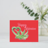Valentine Postcard Dragons Liebe Schwanz Postkarte (Stehend Vorderseite)