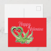 Valentine Postcard Dragons Liebe Schwanz Postkarte (Vorne/Hinten)
