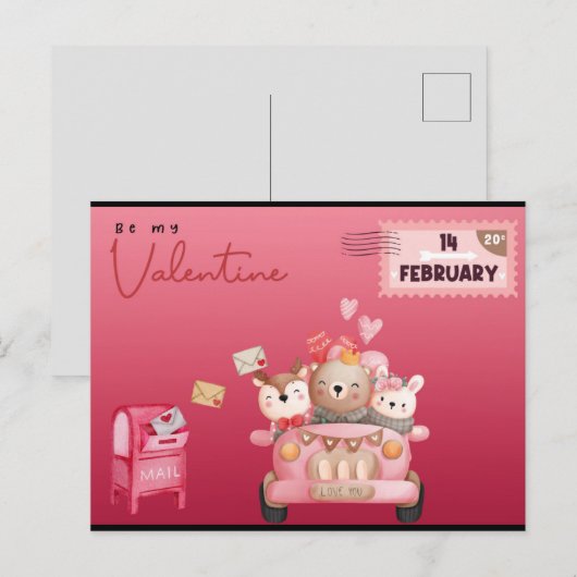 Valentine Postkarte (Vorne/Hinten)