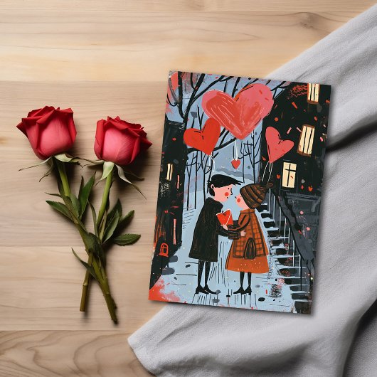 Valentine Postkarte - Ein paar Schritte im Park