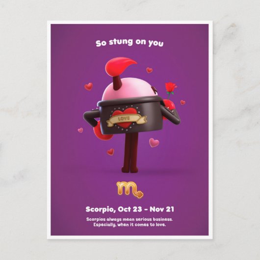  Valentine Postkarte für Scorpio (Vorderseite)