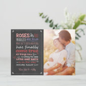 Valentine Pregnancy Announcement Card erwartet Feiertagskarte (Stehend Vorderseite)