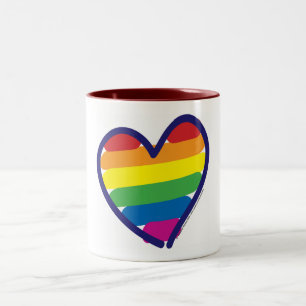 Valentine Pride Rainbow Zweifarbige Tasse