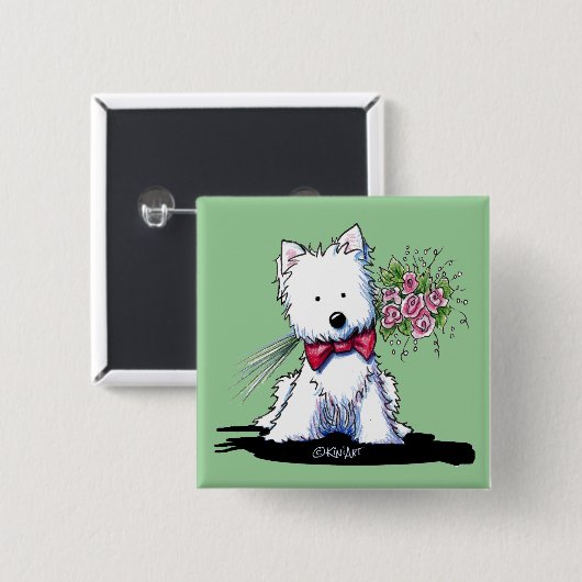 Valentine Prince Westie Button Button (Vorne & Hinten)