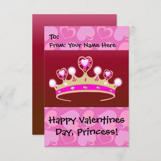 Valentine Princess Einladung (Vorne/Hinten)