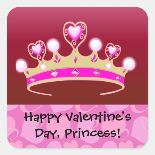 Valentine Princess Quadratischer Aufkleber (Vorderseite)