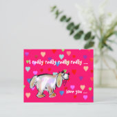 Valentine Pup & Hearts ~ Postkarte (Stehend Vorderseite)