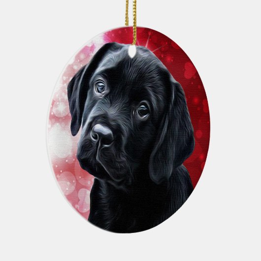 Valentine Puppy - Black Labrador - Labrador Puppy Keramikornament (Rechts)