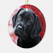 Valentine Puppy - Black Labrador - Labrador Puppy Keramikornament (Links)