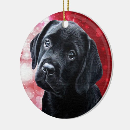 Valentine Puppy - Black Labrador - Labrador Puppy Keramikornament (Links)