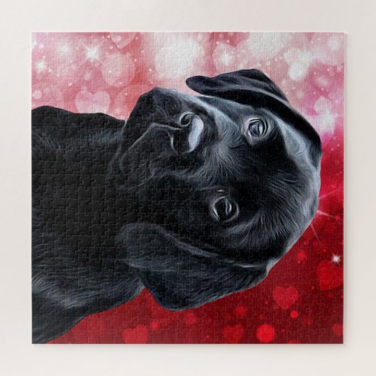 Valentine Puppy - Black Labrador - Labrador Puppy Puzzle (Horizontal)
