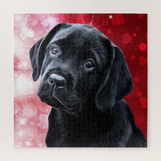 Valentine Puppy - Black Labrador - Labrador Puppy Puzzle (Vertikal)