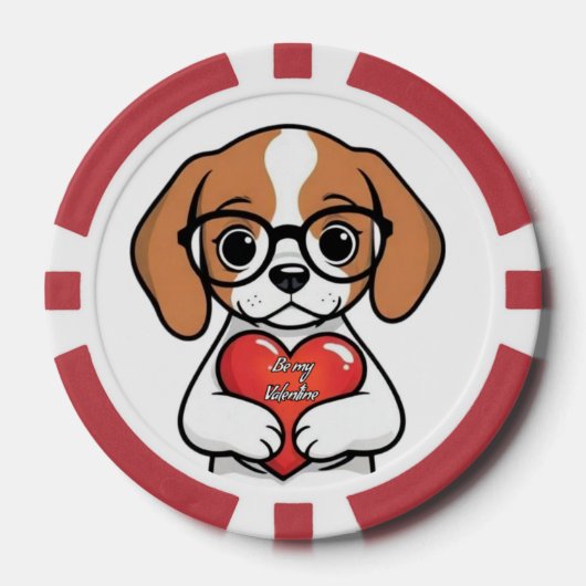 Valentine Puppy Pokerchips (Vorderseite)