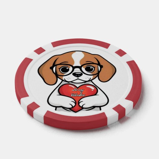 Valentine Puppy Pokerchips (Einzeln)