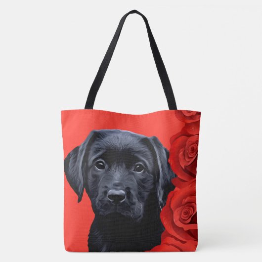 Valentine Puppy Rose - Labrador - Black Lab Tasche (Rückseite)