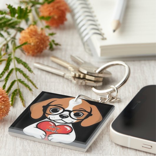 Valentine Puppy Schlüsselanhänger (Vorderseite rechts)