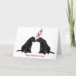 Valentine Puppy - Schwarzes Labor Feiertagskarte