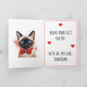 Valentine Purfect Siamese Cat Karte (Innenseite)
