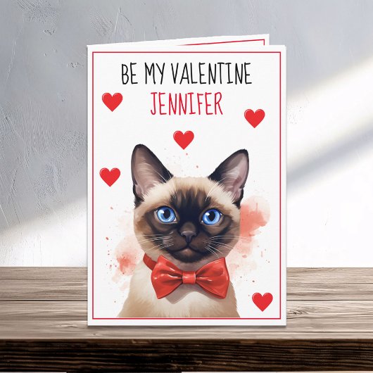 Valentine Purfect Siamese Cat Karte