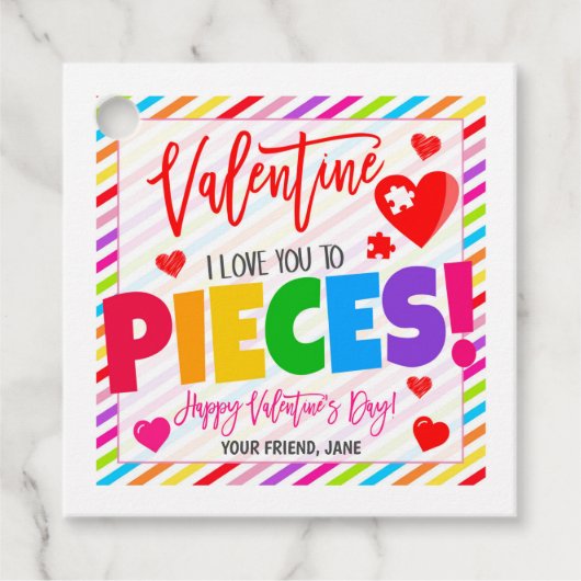 Valentine Puzzle Geschenk Tag Geschenkanhänger (Vorderseite)