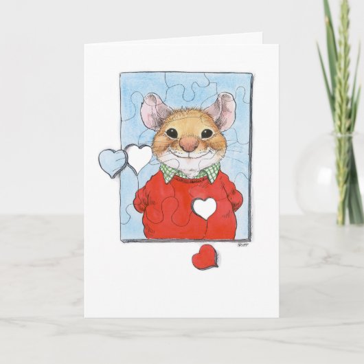 Valentine Puzzle Mouse Card Karte (Vorderseite)