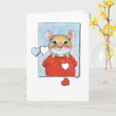 Valentine Puzzle Mouse Card Karte (Gelbe Blume)