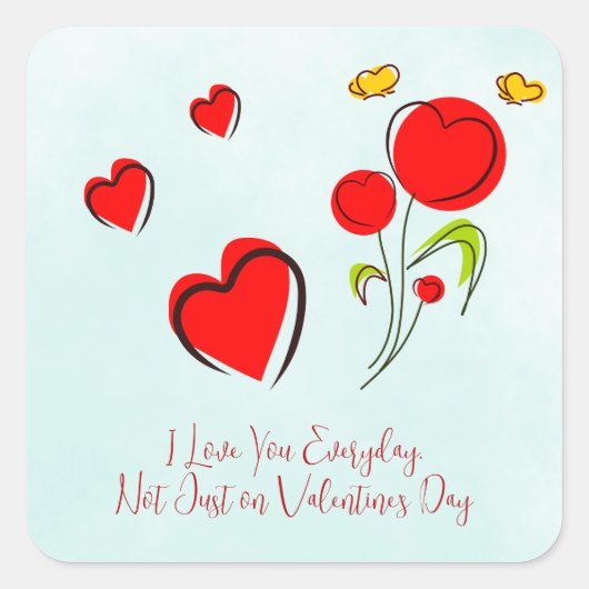 Valentine Quadratischer Aufkleber (Vorderseite)