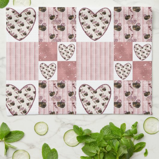 Valentine Quilt Kitchen Towels Geschirrtuch (Gefaltet)