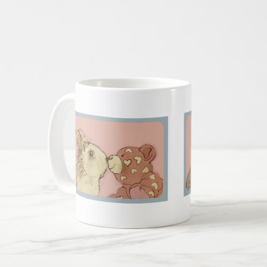 Valentine Rabbit und Teddy Bear Tasse (Vorderseite Links)