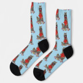 Valentine Raccoon Bandit Socken (Linkes Detail)