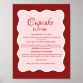Valentine Red and pink Cupcake flavors sign Poster (Vorne)
