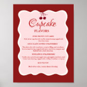 Valentine Red and pink Cupcake flavors sign Poster (Vorne)