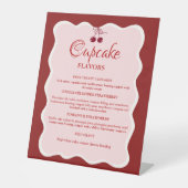 Valentine Red and pink Cupcake flavors sign Sockelschild (Vorderseite)