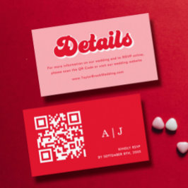 Valentine Red and Pink Wedding Begleitkarte