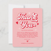 Valentine Red and Pink Wedding Danke Karte (Vorderseite)