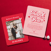 Valentine Red and Pink Wedding Danke Karte