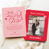 Valentine Red and Pink Wedding Danke Karte