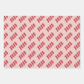 Valentine Red and Pink XOXO Liebe Muster Geschenkpapier Set (Vorderseite)