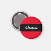 Valentine Red Black Valentine's Day Elegantes Skri Magnet (Vorderseite/Rückseite)
