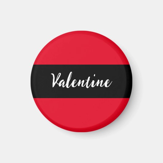 Valentine Red Black Valentine's Day Elegantes Skri Magnet (Vorne)