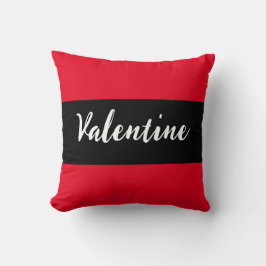 Valentine Red Black Valentine's Day Script Stilvol Kissen