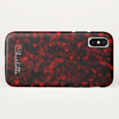 Valentine Red Bokeh Hearts Case-Mate iPhone Hülle (Rückseite (Horizontal))