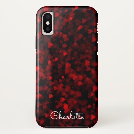 Valentine Red Bokeh Hearts Case-Mate iPhone Hülle (Rückseite)