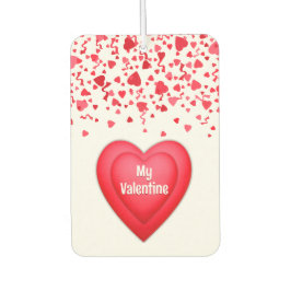 Valentine Red Confetti Hearts Personalisiert Autolufterfrischer