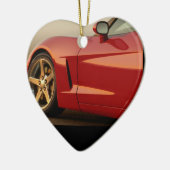 Valentine Red Corvette Keramik Ornament (Links)